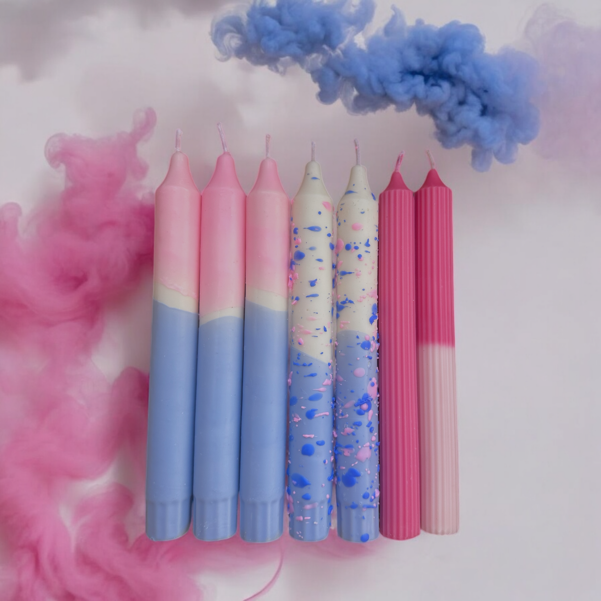 Kit de 7 Velas Pop Candy | Azul e Rosa