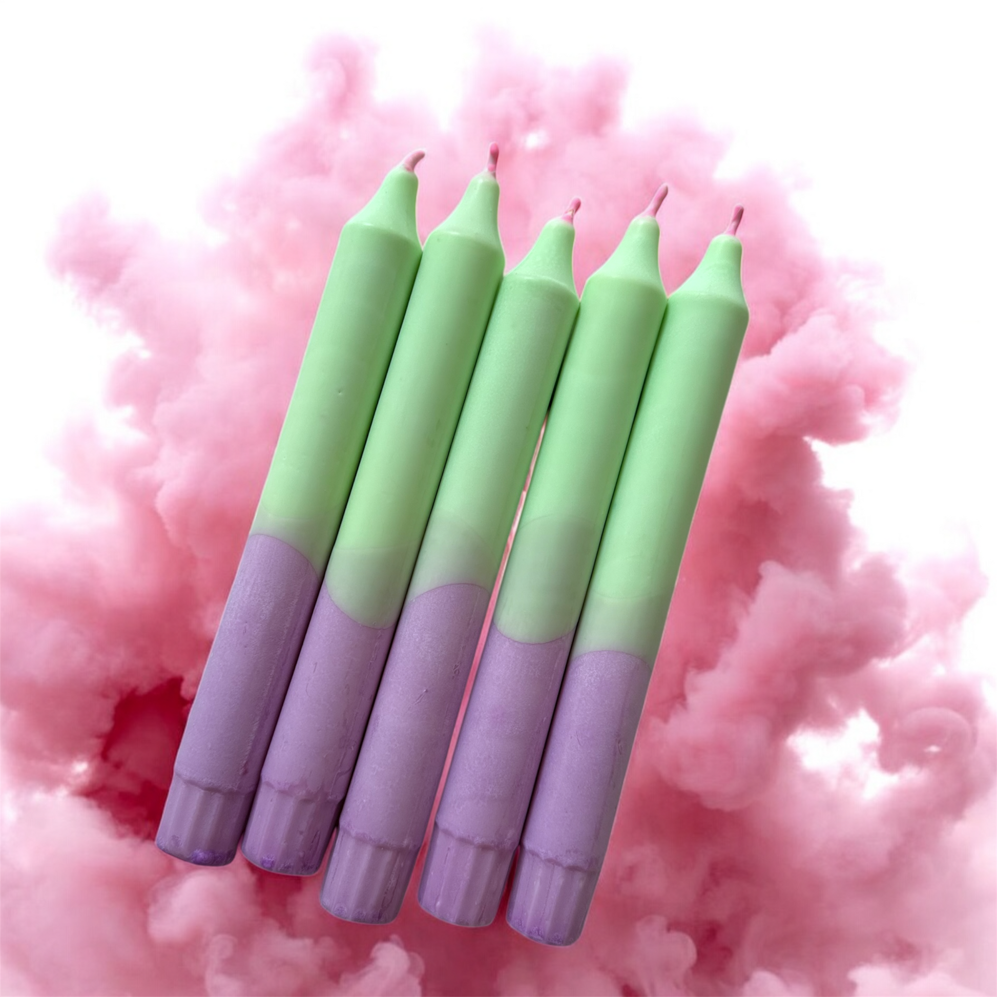 Kit de 5 Velas Giz - Verde e Lilás