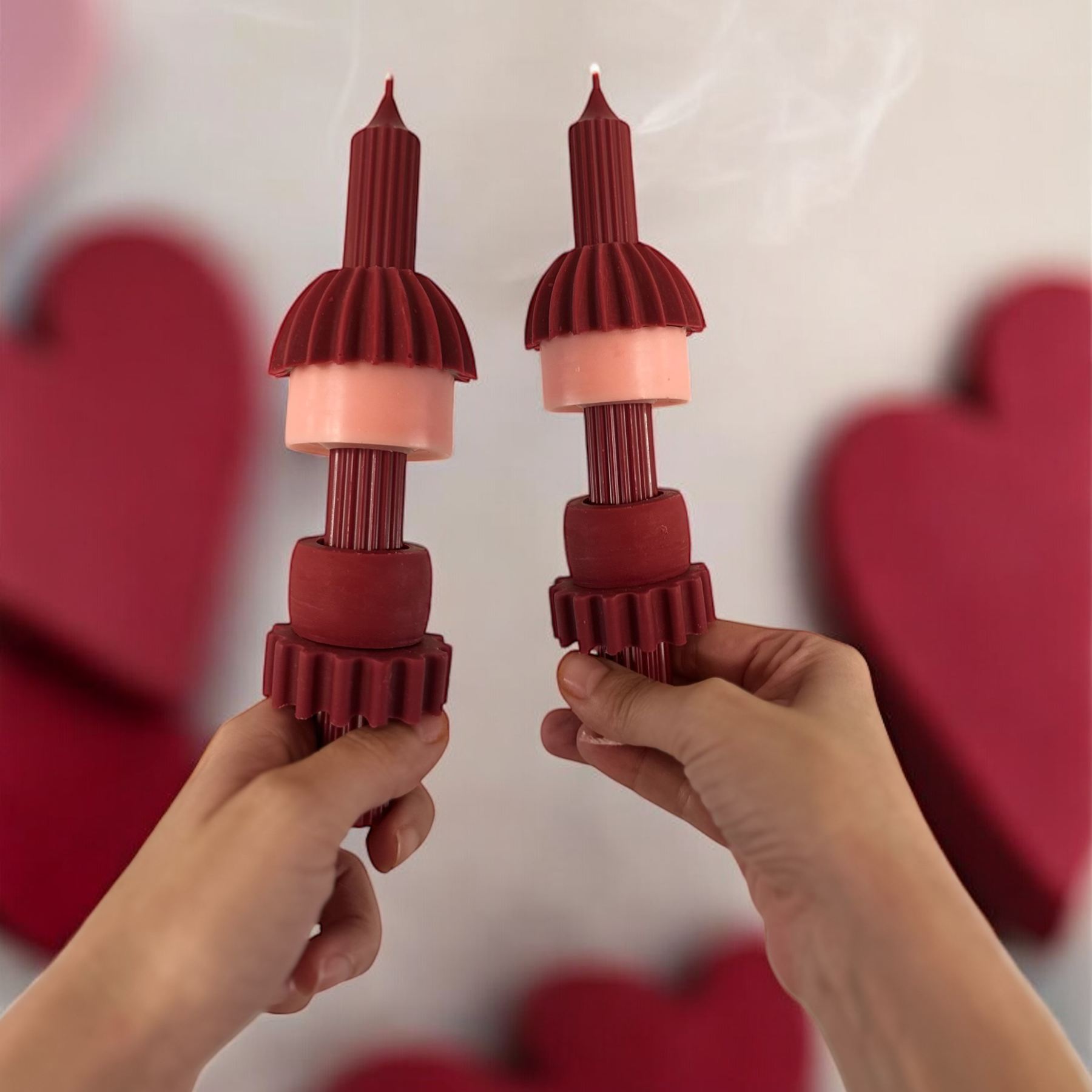 Kit 2 Velas Frizie + 4 Anéis em Cera