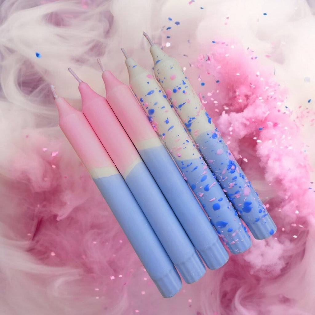 Kit de 7 Velas Pop Candy | Azul e Rosa